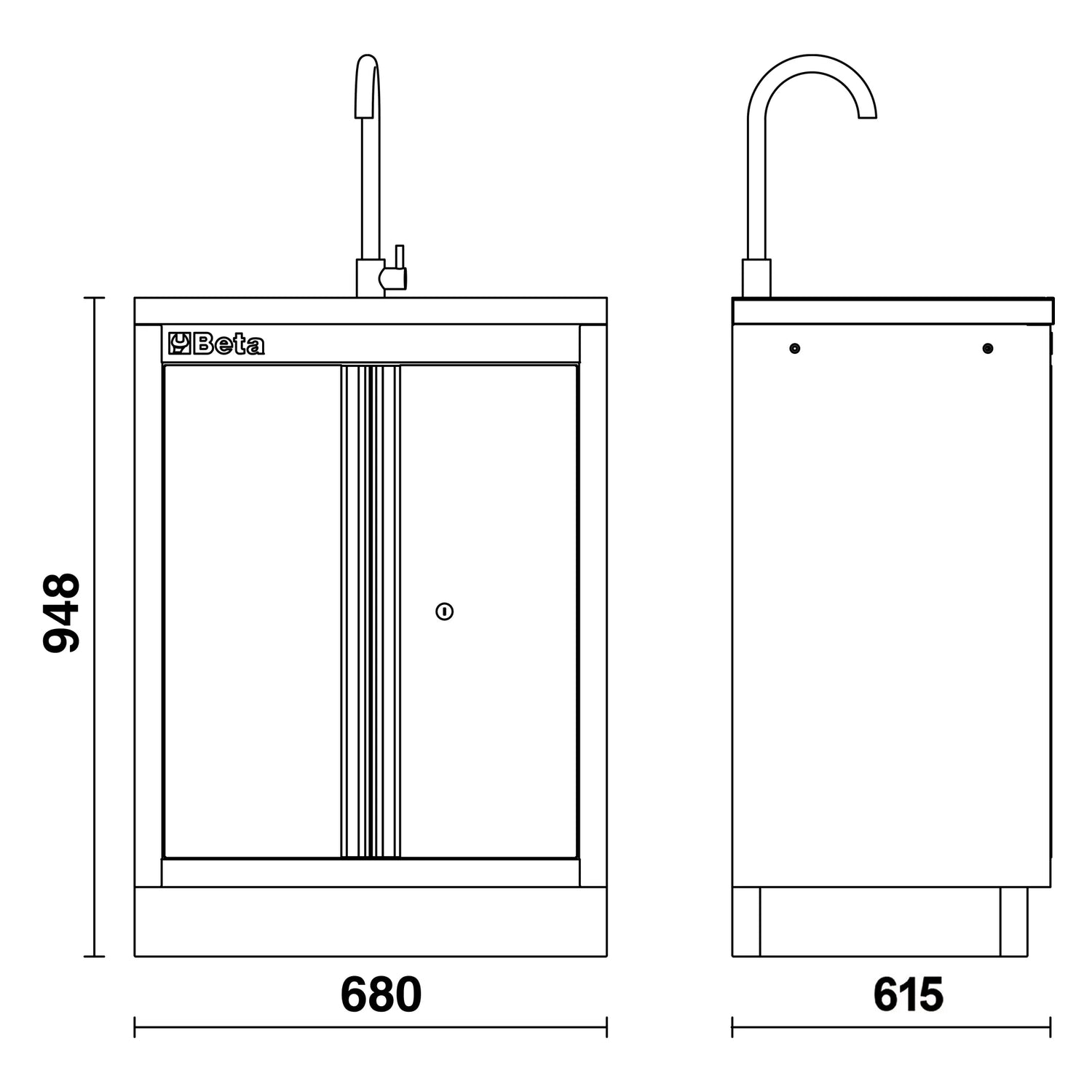 Modulo fisso con lavandino Beta C45PRO 2.0 ML