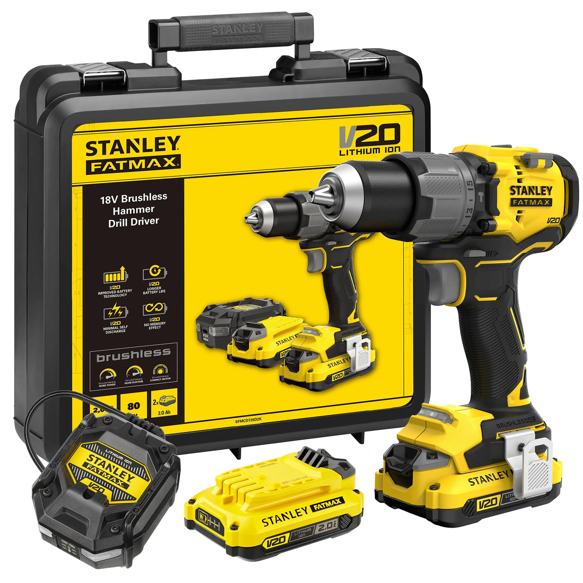 Schlagbohrer Stanley SFMCD726D2K-QW 18V 2Ah
