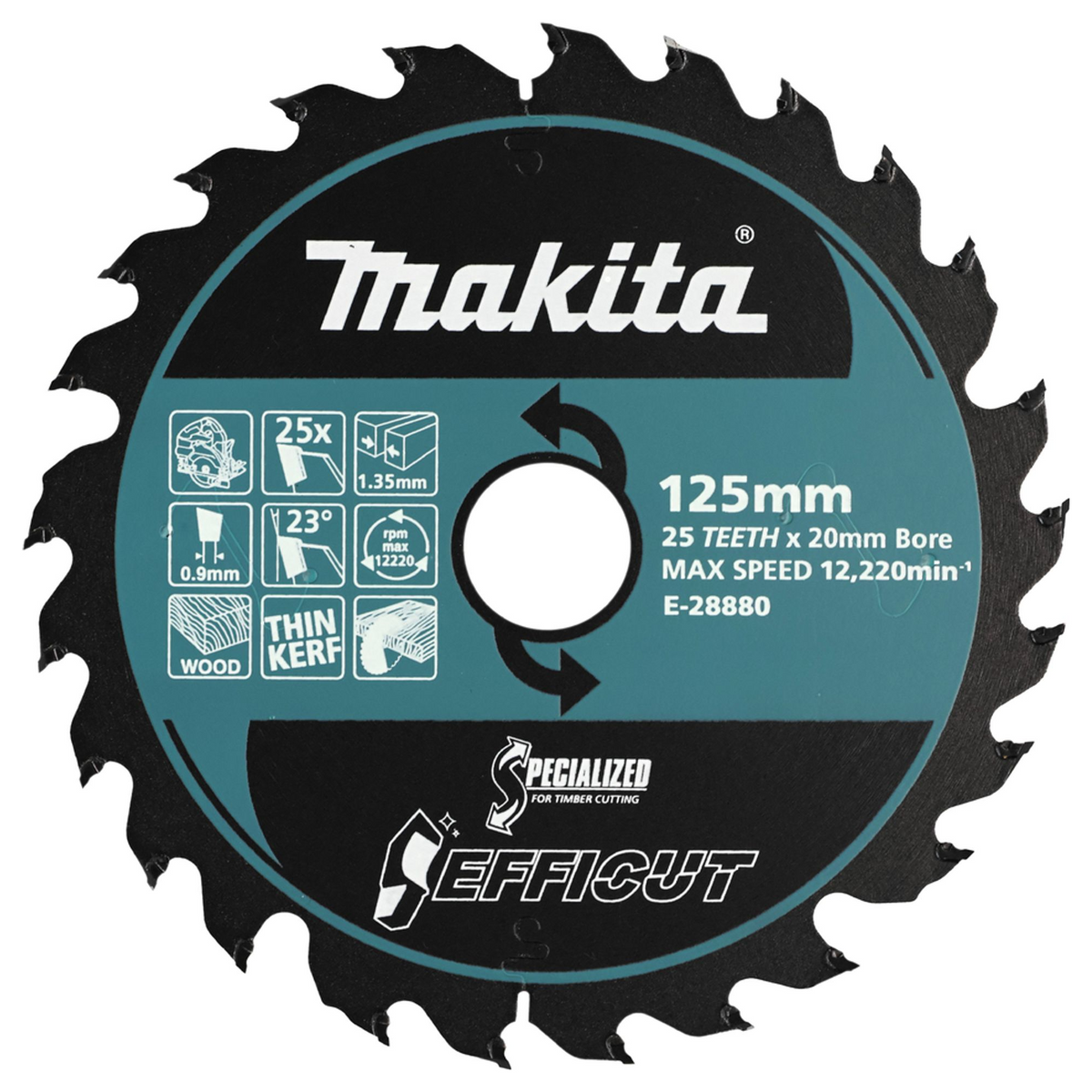 E-28880 - Efficut TCT Klinge Makita E-28880 125x20mm 25T - Bild 2