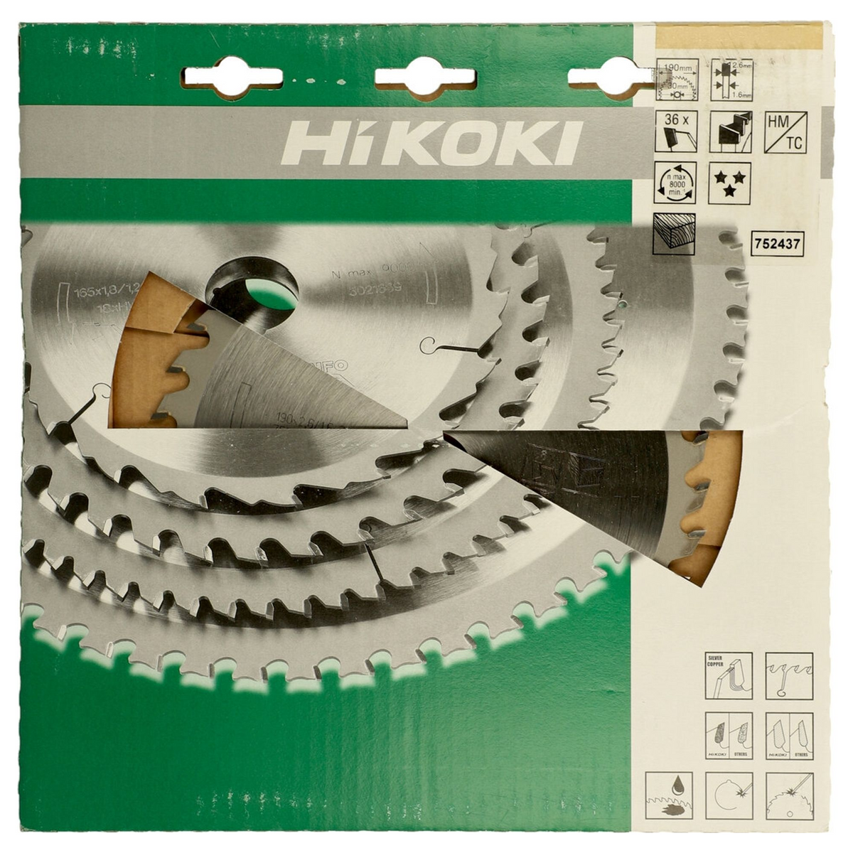 752437 – HiKOKI 752437 190 x 30 mm Z36 Sägeblatt für Holz mit Wechselzahnung – Abbildung 3