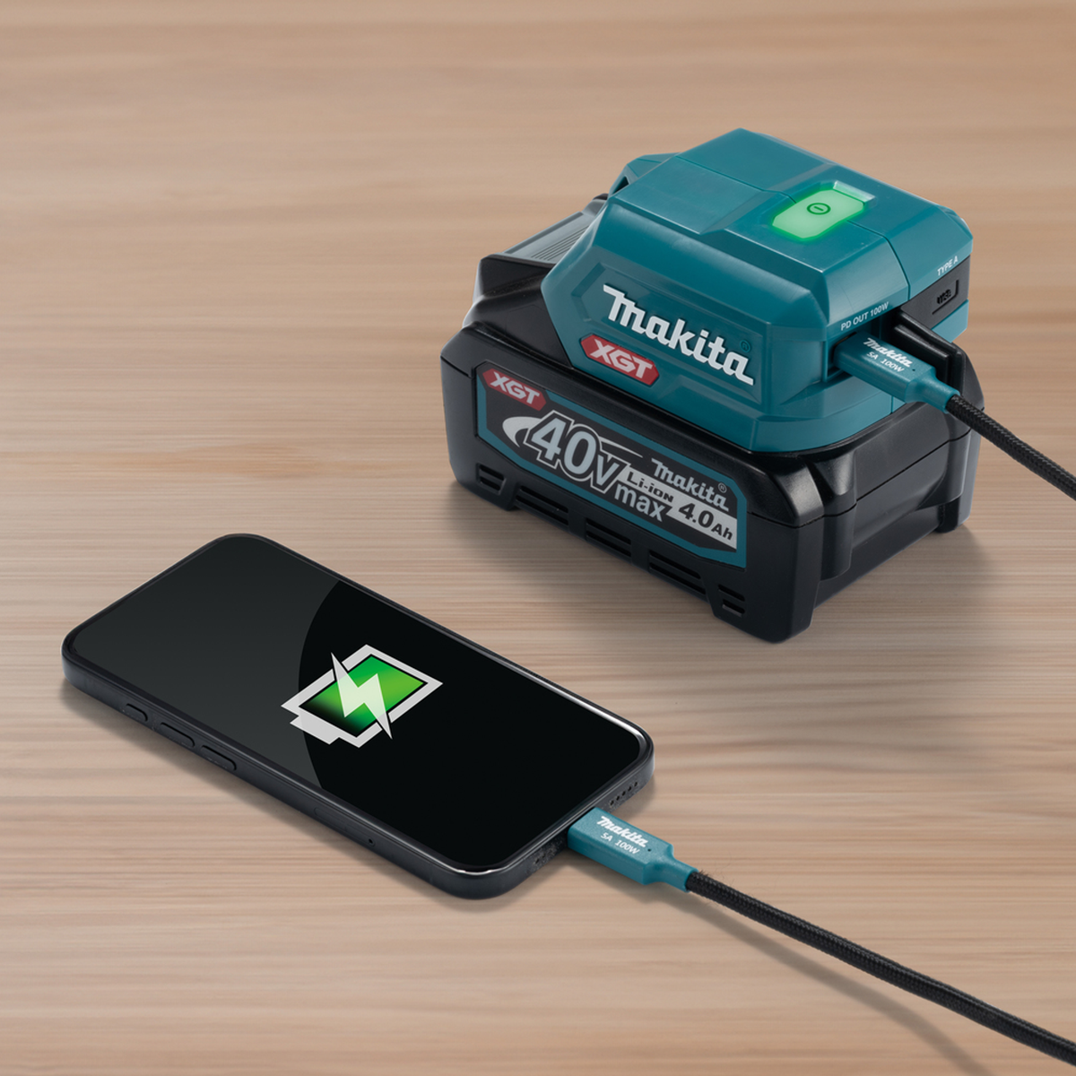 ADP002G - USB-Adapter Makita ADP002G XGT 40V USB-C 105W + USB-A - Bild 2
