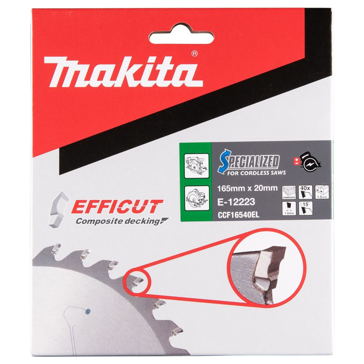 E-12223 - Kreissägeblatt Makita Efficut E-12223 165x20mm 40T - Bild 5