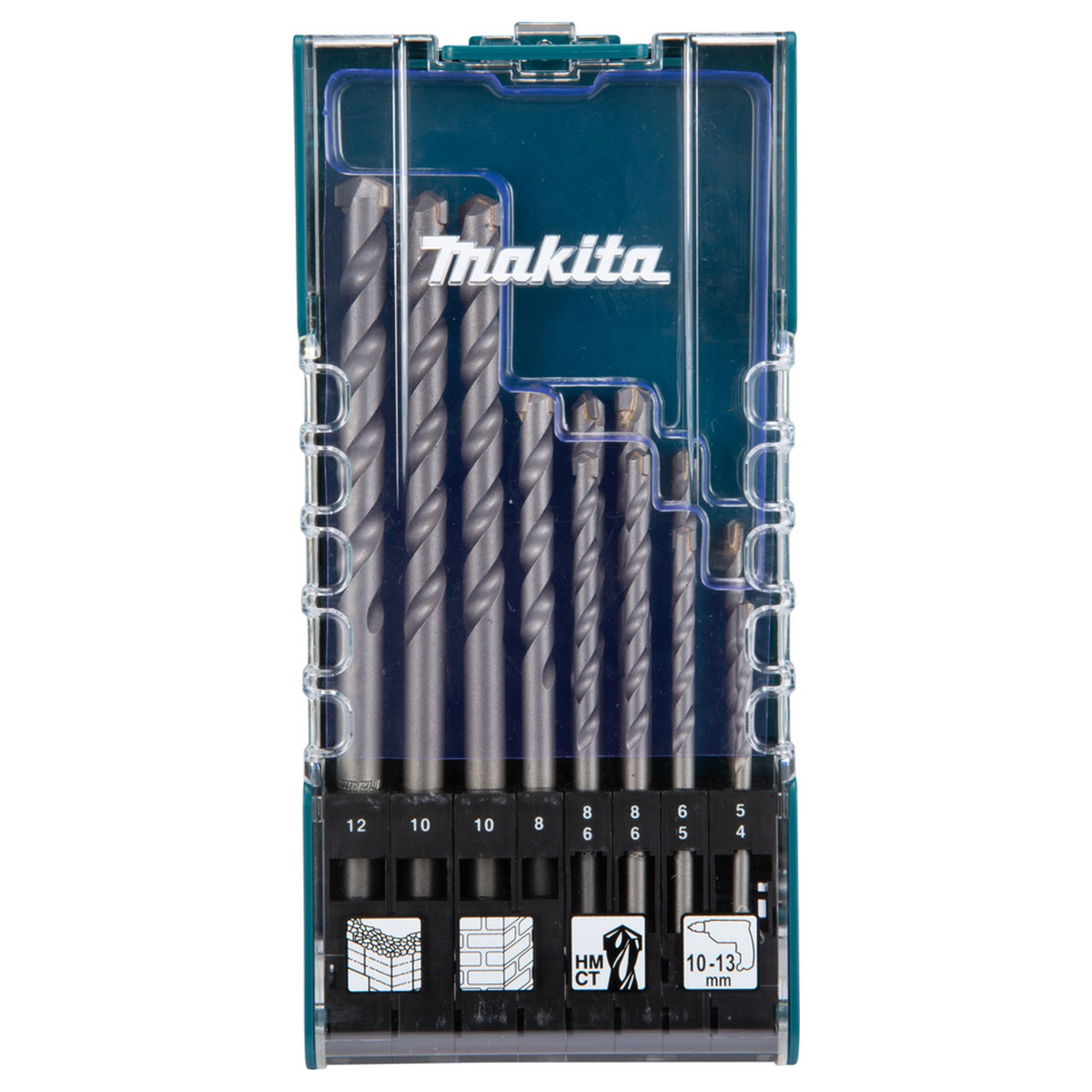 D-77126 - Set Punte per Muratura Makita D-77126 Codolo Cilindrico 12 pezzi - Immagine 2
