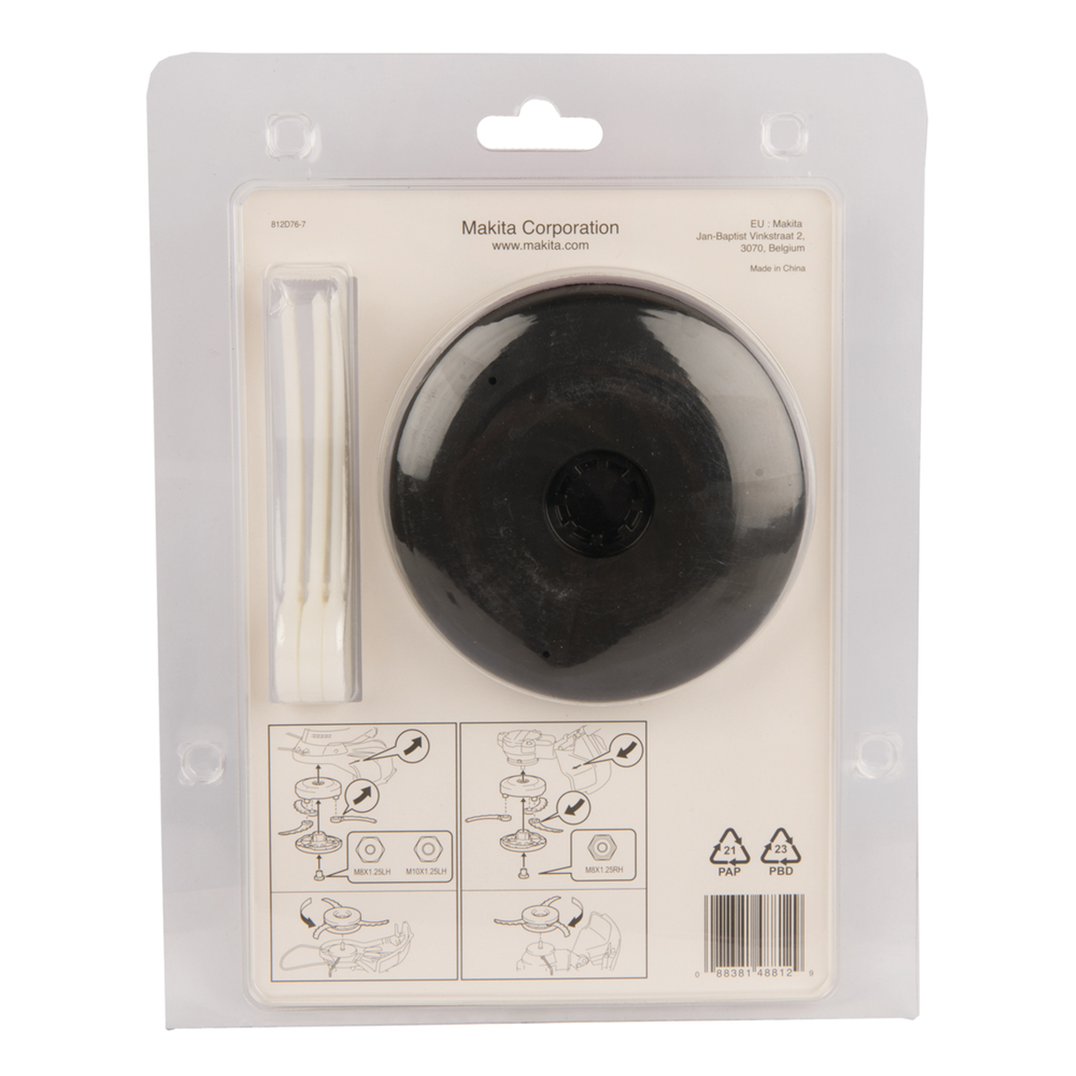 198383-1 - Testina Decespugliatore Makita 198383-1 Tre Lame Plastica Ø 255mm - Immagine 5
