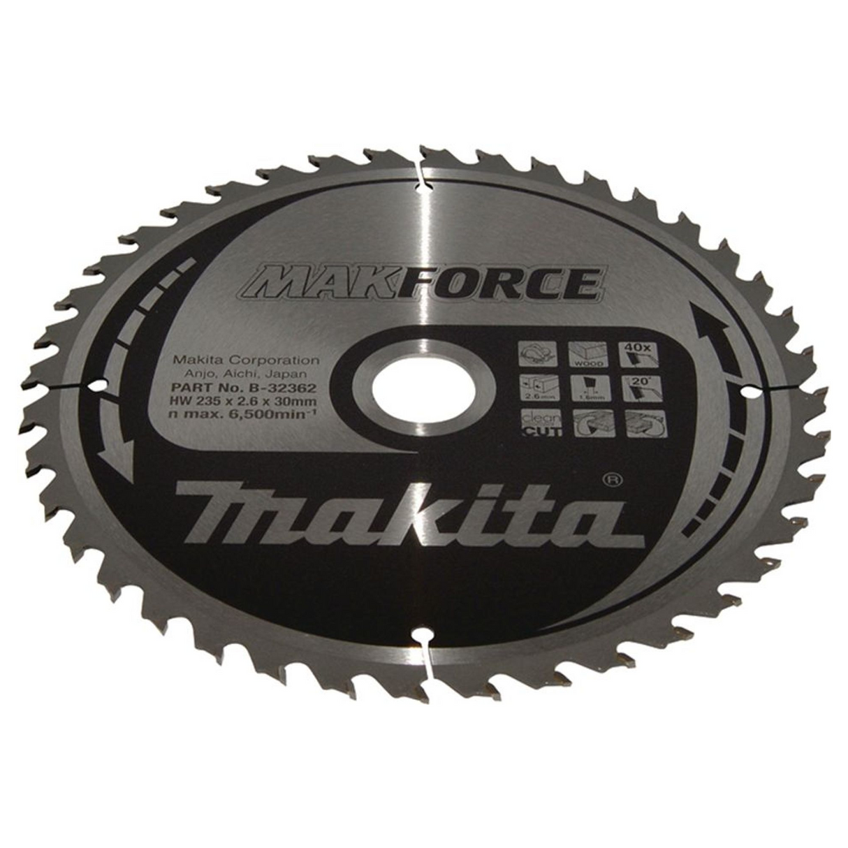 B-32362 - Kreissägeblatt Makita Makforce B-32362 235mm 40T - Bild 2