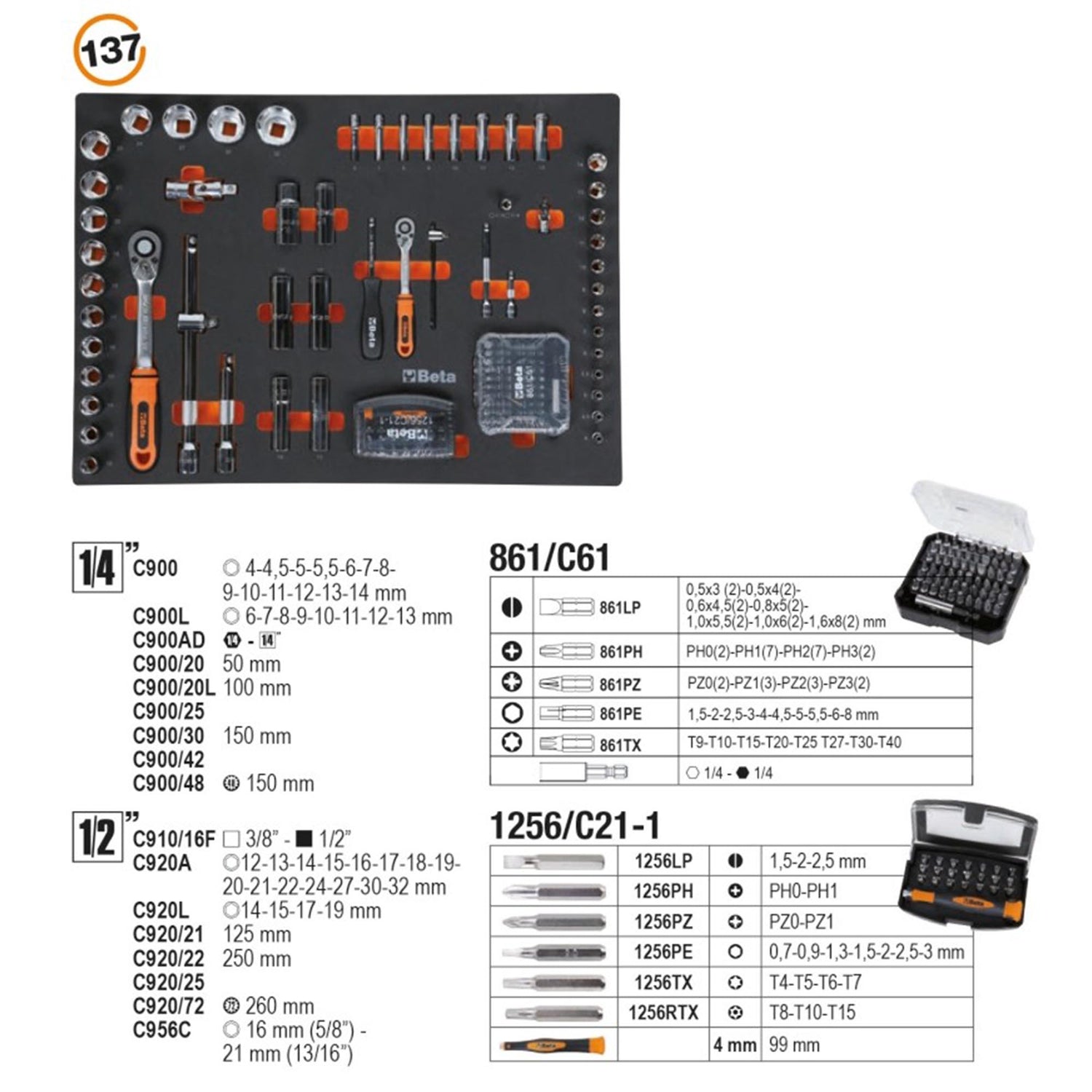 Cassettiera Porta utensili Beta C04BOX-A VU