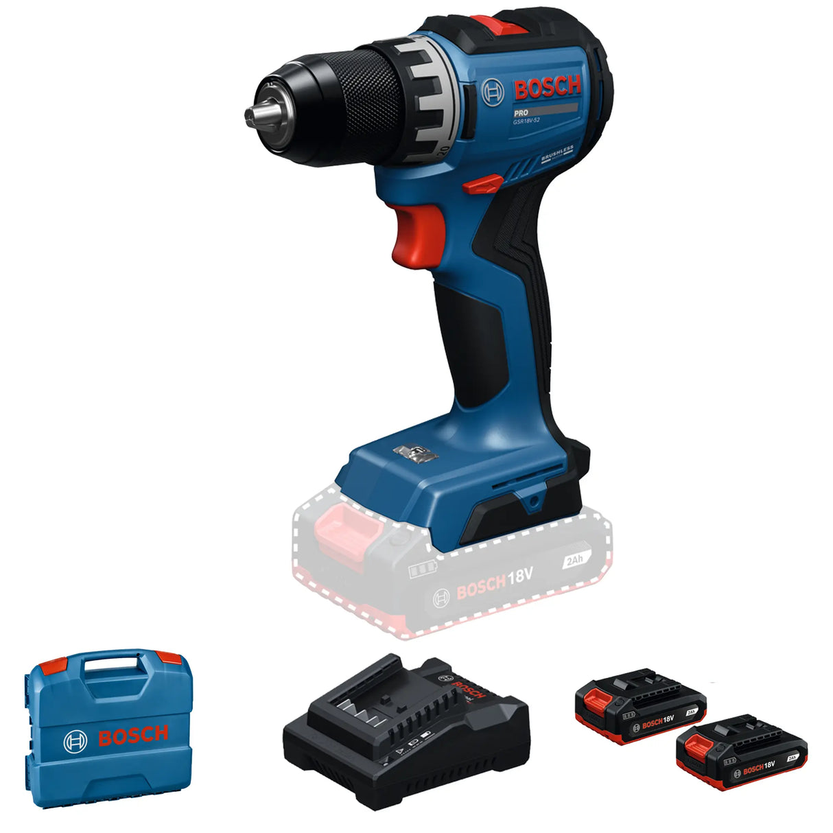 Bohrschrauber Bosch GSR18V-52 PRO 18V 2Ah
