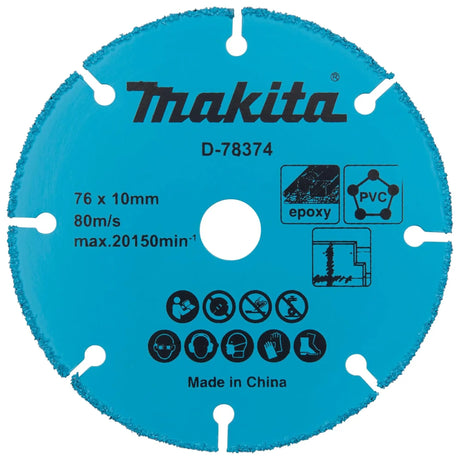 Disco da Taglio Carburo di Tungsteno Makita D-78374 76x10mm