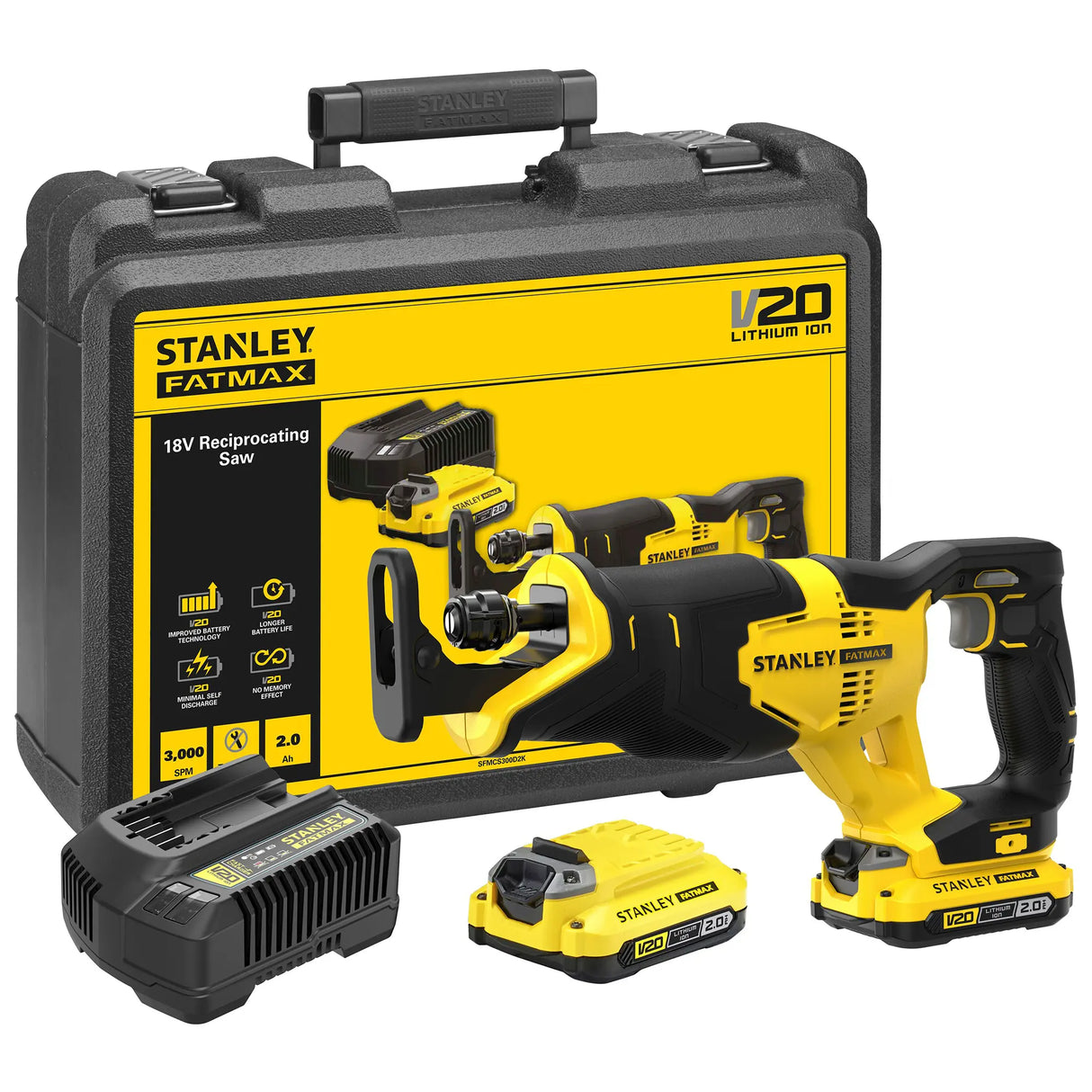 Sega Universale Stanley SFMCS300D2K-QW 20V 2Ah