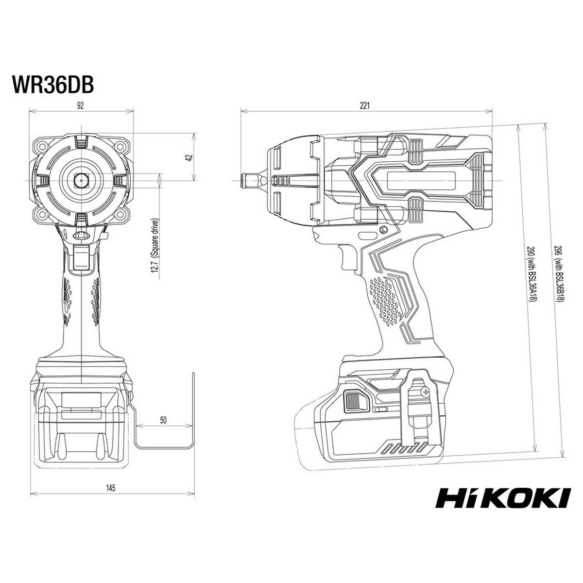 WR36DBWRZ – HiKOKI WR36DBWRZ 36V Schlagschrauber – Bild 3