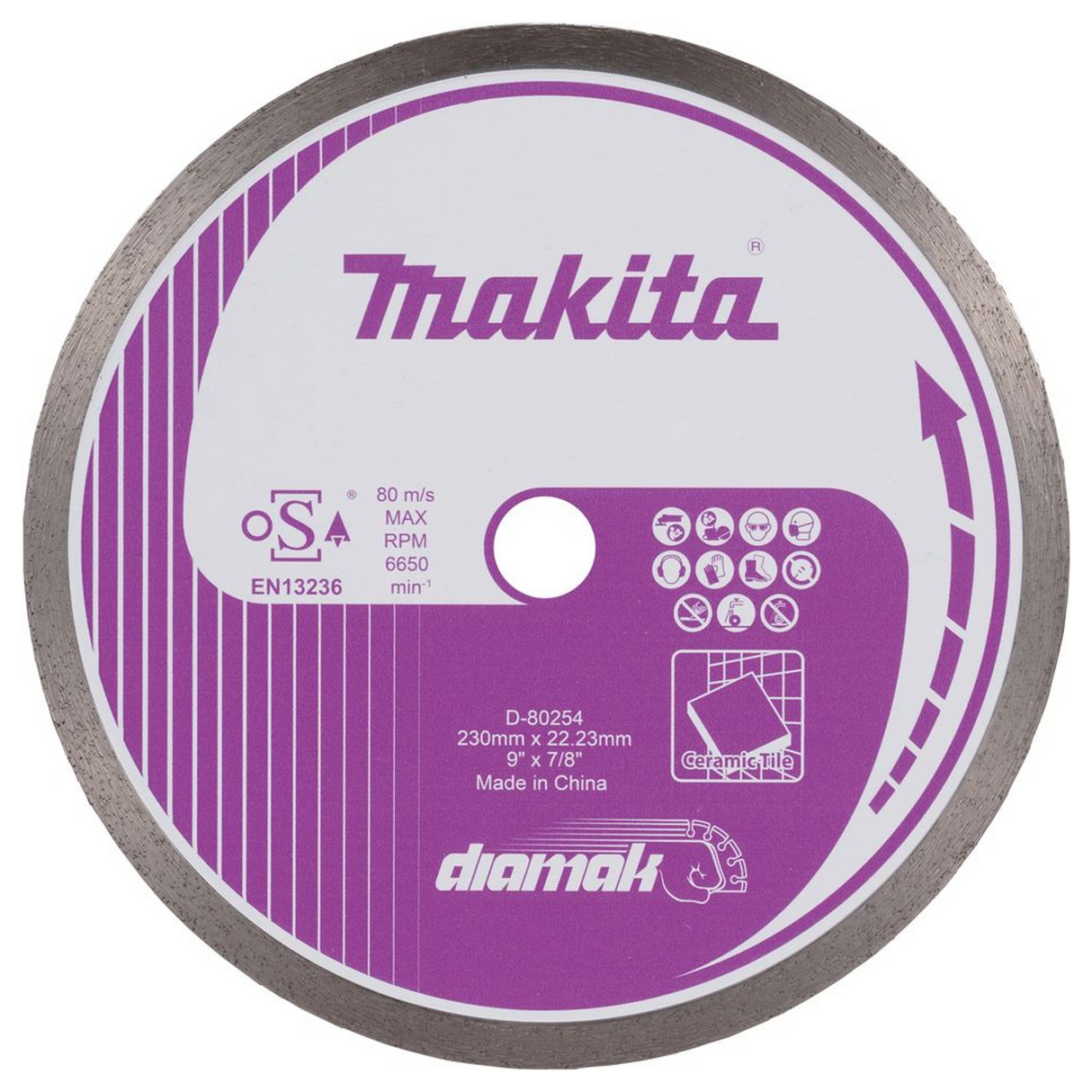 D-80254 - Diamantscheibe Makita D-80254 230 mm durchgehende Krone – Abbildung 2