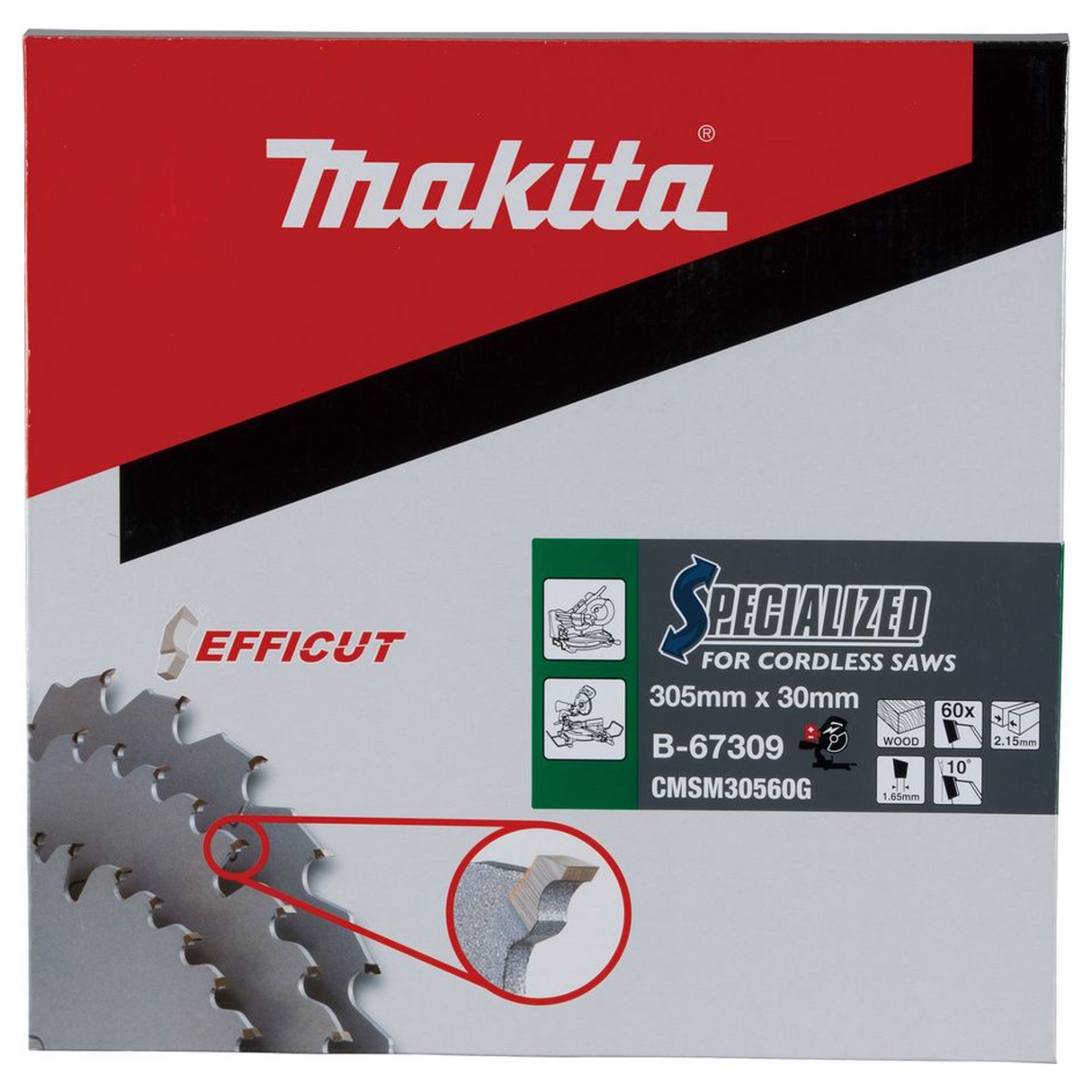 B-67309 - Efficut TCT Klinge Makita B-67309 305x30mm 60 Zähne - Abbildung 4