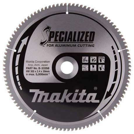 B-33358 - Spezialisiertes Hartmetall-Sägeblatt Makita B-33358 305x30mm 100T Aluminium - Bild 2