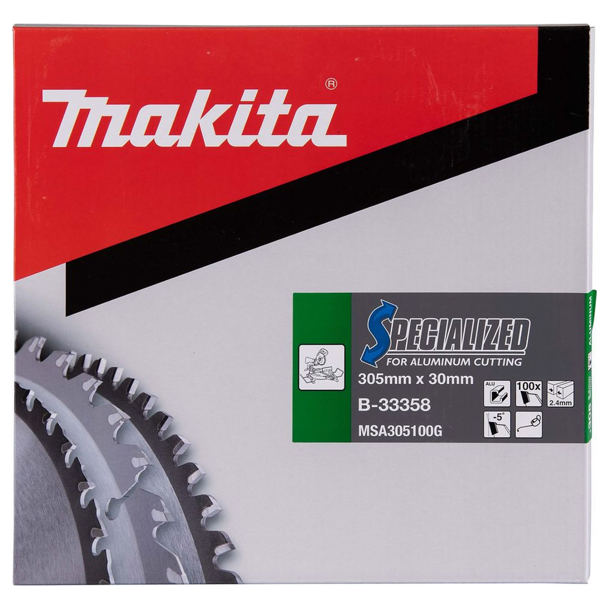 B-33358 - Spezialisiertes Hartmetall-Sägeblatt Makita B-33358 305x30mm 100T Aluminium - Bild 4