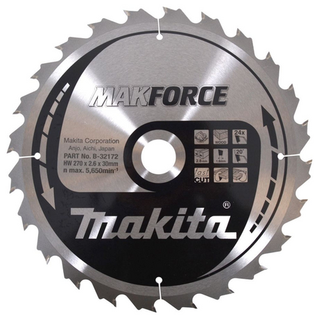 B-32172 - Kreissägeblatt Makita Makforce B-32172 270x30mm 24T - Bild 2