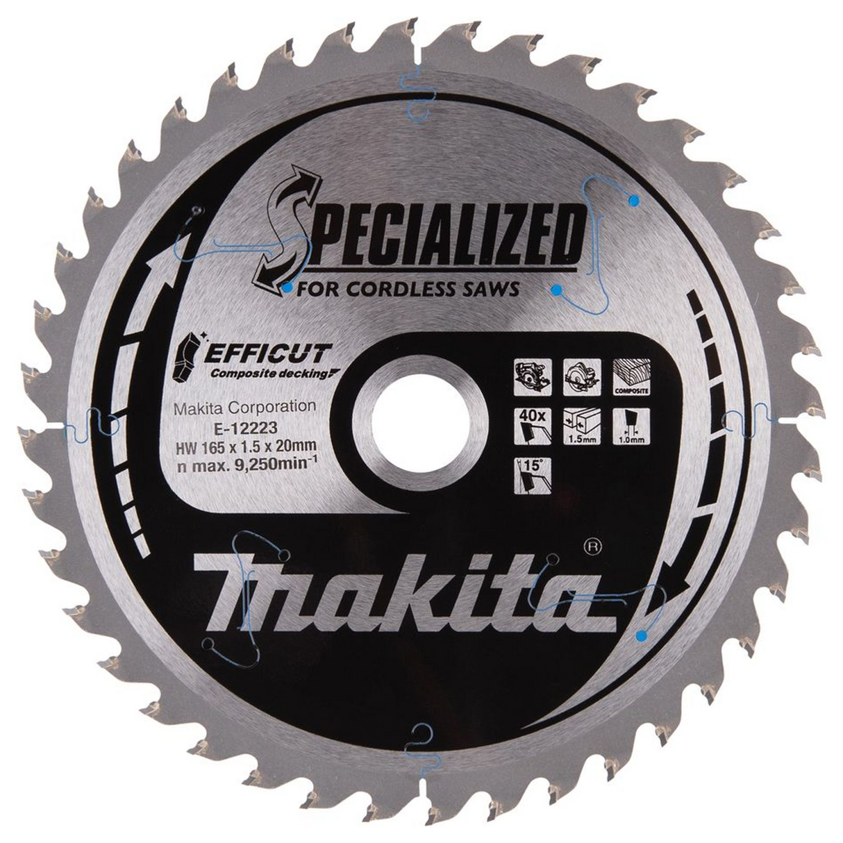 E-12223 - Kreissägeblatt Makita Efficut E-12223 165x20mm 40T - Bild 2