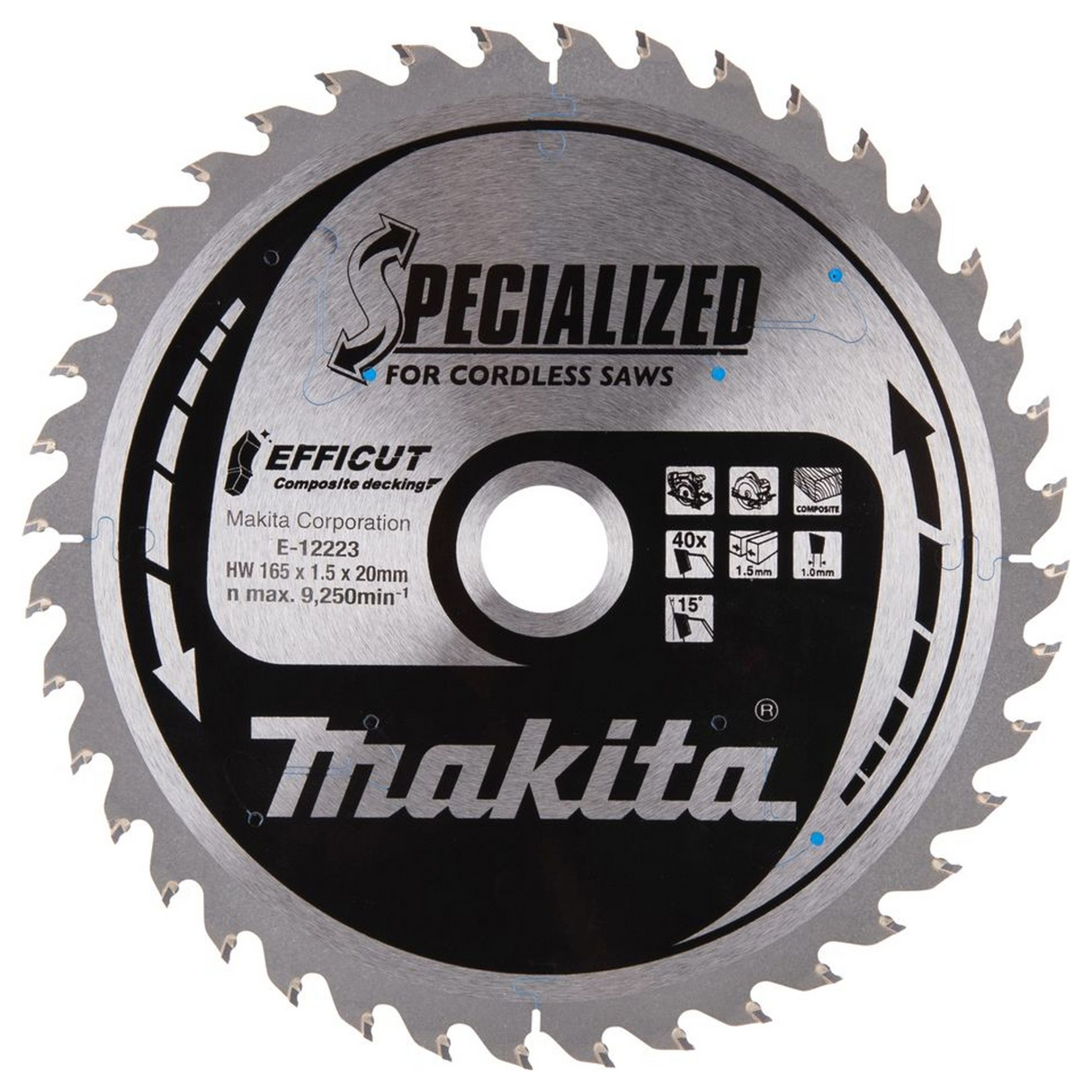 E-12223 - Kreissägeblatt Makita Efficut E-12223 165x20mm 40T - Bild 4