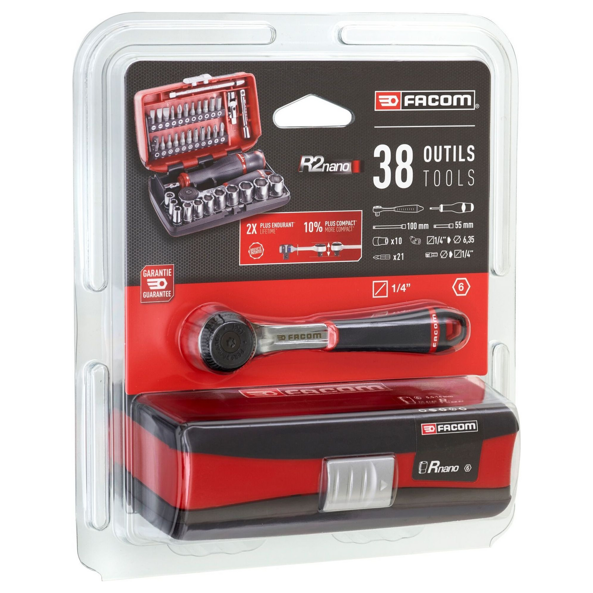 Set Chiavi a Bussola Facom R2NANOPB 1/4" 38 Pezzi