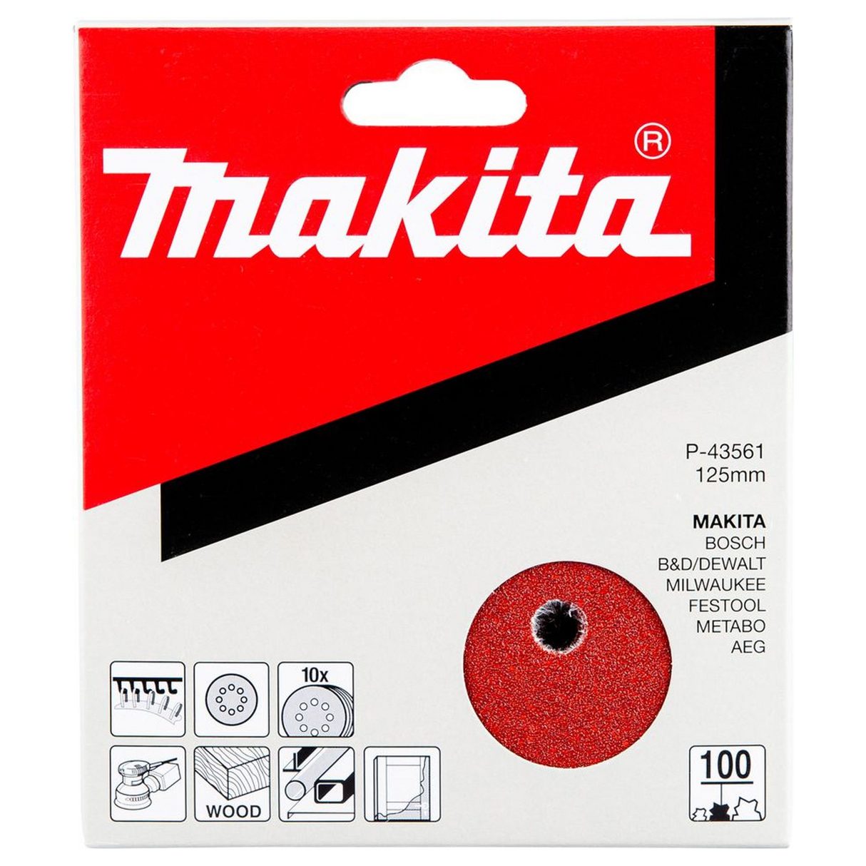 P-43561 - Schleifscheibe Makita P-43561 125 mm Körnung 100 (10 Stück) - Abbildung 3