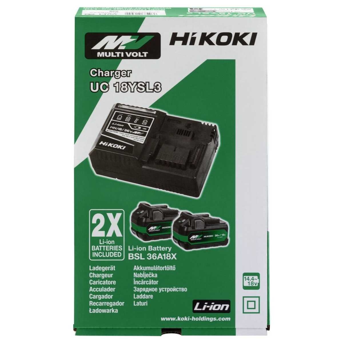 UC18YSL3WHZ – BoosterPack HiKOKI UC18YSL3WHZ 2 Multi-Volt-Batterien BSL36A18X 36V/18V 2,5Ah/5,0Ah + Ladegerät – Abbildung 4