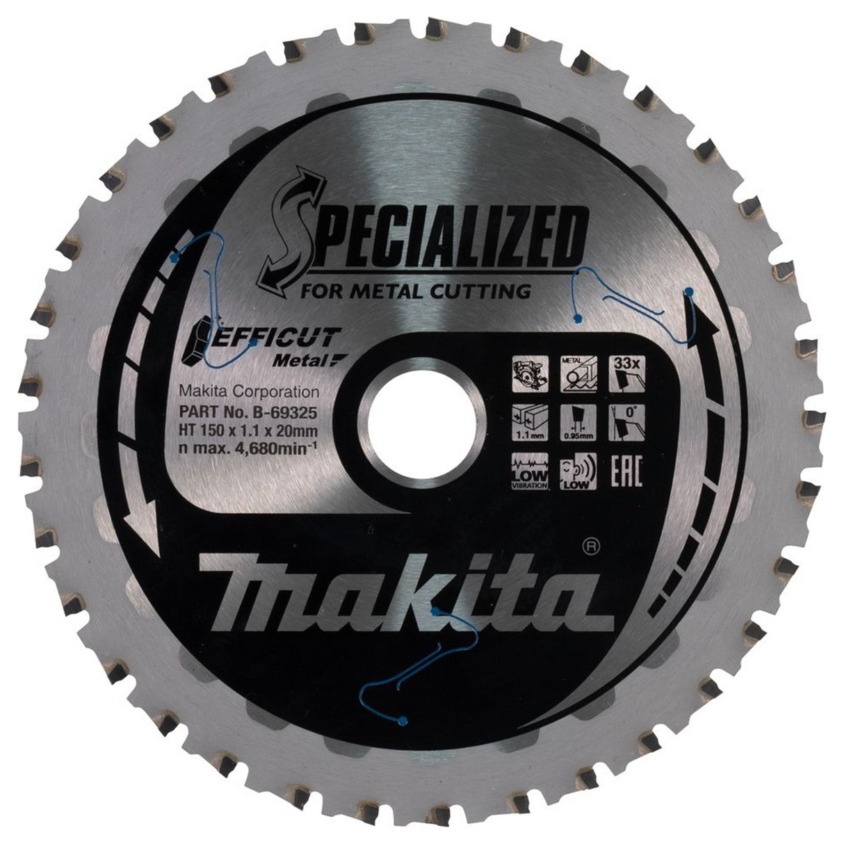 B-69325 - Kreissägeblatt Makita Efficut B-69325 150mm 33T - Bild 2