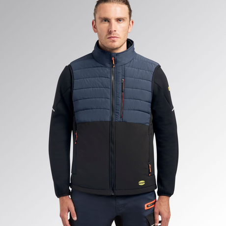 702.181812-C4725 - Arbeitsweste Diadora Oslo Hybrid Utility Wattierte Weste Schwarz/Dunkelblau - Bild 2