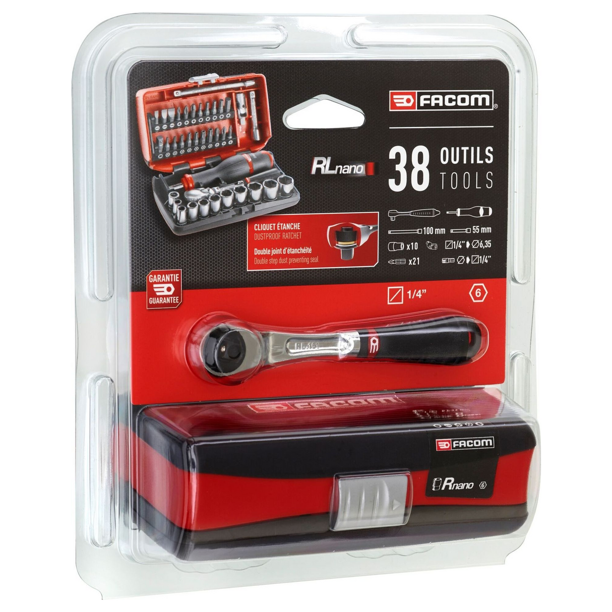 RL.NANO1PB - Set Chiavi a Bussola Facom RL.NANO1PB 1/4" 38 Pezzi - Immagine 4