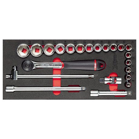 U05191068 - Schwammmodul USAG 519 M 613CEAX 22-teiliges Steckschlüssel-Sortiment