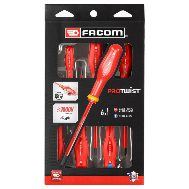 Set Cacciaviti Isolati Facom PROTWIST ATDVE.J6PB 1000V 6 Pezzi