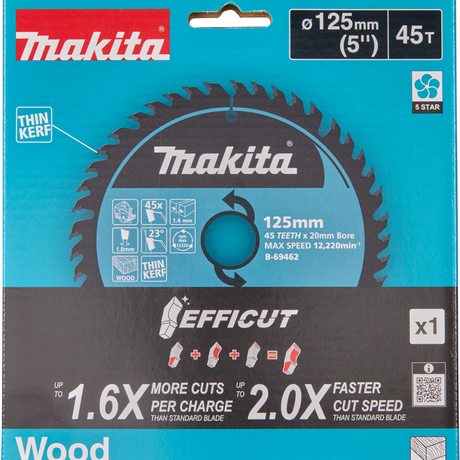 B-69462 - Efficut TCT Klinge Makita B-69462 125x20mm 45 Zähne - Abbildung 3