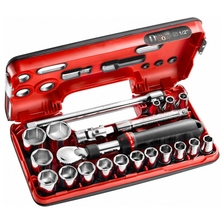 SXL.DBOX1PB - Facom SXL.DBOX1PB 1/2" Steckschlüsselsatz mit 21-teiliger ausziehbarer Ratsche
