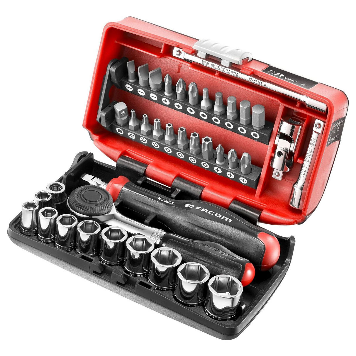 Set Cricchetto e Bussole Facom R.360NANOPB 1/4" 38 pezzi